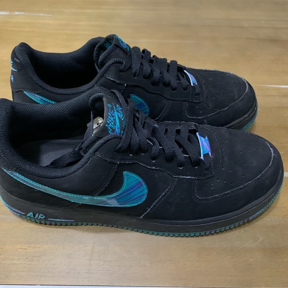 teal and black air force ones
